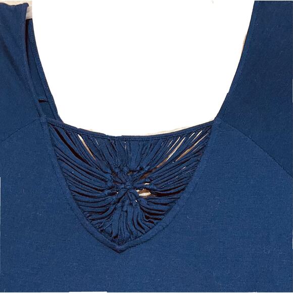 ANTHROPOLOGIE Vanessa Virginia Navy Tunic w. Woven Window @ Front, S - Picture 4 of 8